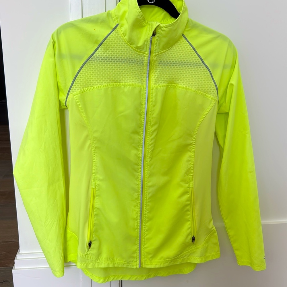 Champion Women's Neon Yellow Jacket windbreaker zipper pockets &closure. XS/TP - Picture 3 of 14